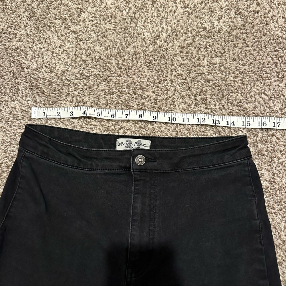 We the‎ Free People Just Float On Flare Denim Jeans Black Boho Wide Leg, Size 31 - Picture 9 of 13